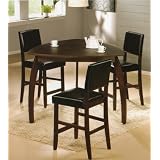 4PC Triangle Solid Wood Bar Table and Stools Set