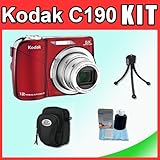 Kodak EasyShare C190 12MP Digital Camera w/ 5x Optical Zoom, 2.7" LCD (Red) ....