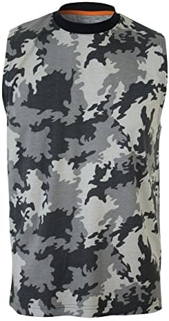 U.S. Vintage Men's Sleeveless Camo T-Shirt Medium Grey