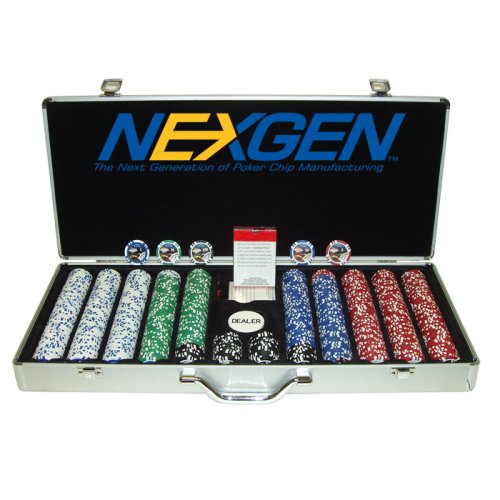 Trademark 650 Jackpot Casino Clay Chips with Aluminium Case Poker Chip Set, Silver