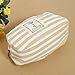 KINGSO Stripe Pencil Case Pouch Purse Cosmetic Makeup Bag Storage Student Stationery Zipper Wallet,Beige