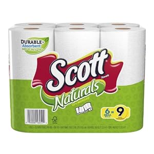 Scott Naturals Paper Towels, White, Choose-A-Size, Mega Roll (6 Rolls)