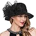 Lady Church Derby Dress Cloche Hat Fascinator Floral Tea Party Wedding Bucket Hat S051 (Black)