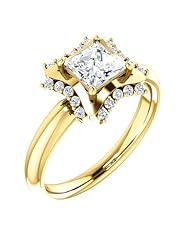 10K Yellow Gold Princess Cut Diamond Geometric-Inspired Ring -- LIFETIME WARRANTY