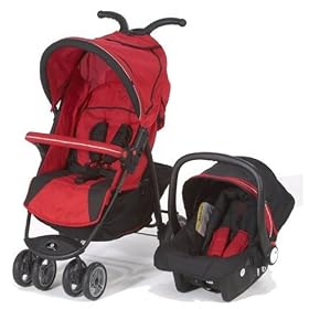 Petite Star City Bug Stroller Travel System (Red/Black)