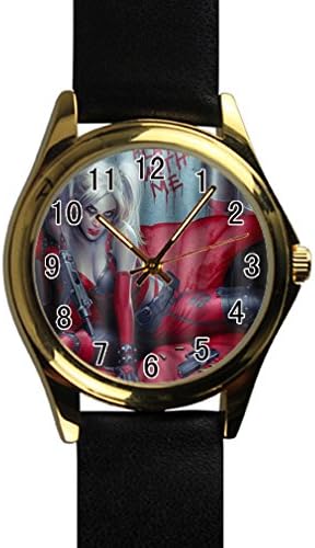 White wardrobe DIY harley quinn Unisex Round Metal Watch