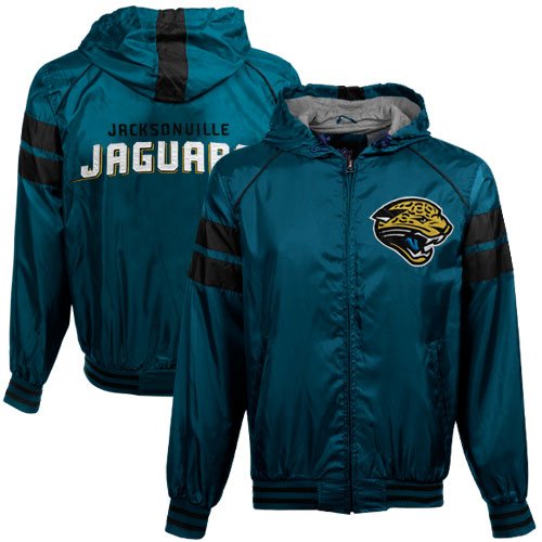 Jacksonville Jaguars Teal Flea Flicker Full Zip Hooded Jacket (X-Large)
