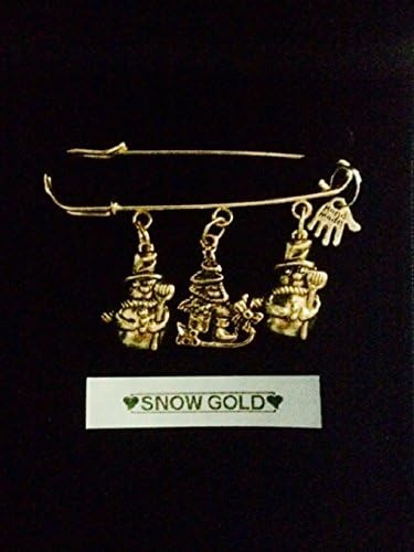 Snow Gold Kilt Pin Charm Brooch