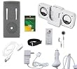 9 In 1 Accessory Bundle Combo for Apple Ipod Nano Chromatic 4th Generation 8gb, 16gb Series: Smoke Silicone Skin Case Cover, USB 2in1 Data Sync Cable, Car Charger, Wall / Travel / AC Adapter Charger, 3.5mm Stereo Headset, Armband, Earbud Caps (come with 3 different sizes), Portable Foldable Speaker Dock, and a Screen Protector by HappyZone