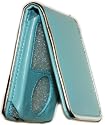 (ONE)Flip Leather Case Cover Pouch with Magnetic Closure and Mirror Inside with Clasp Strap and Belt Loop For Apple iPod Nano G3 3rd Generation 3 Gen (BLUE)