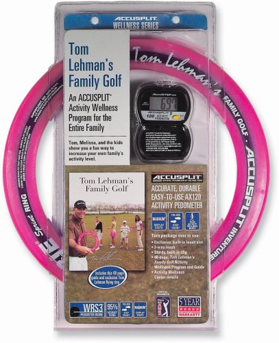 ACCUSPLIT Tom Lehman Family Golf Activity Wellness Program with Step Pedometer and Aerobie Ring