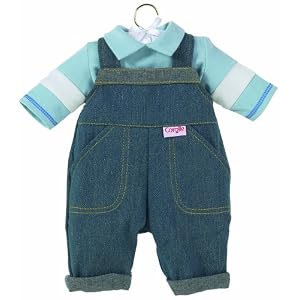 Corolle Denim Overalls Set, fits 14 inch baby dolls by Corolle