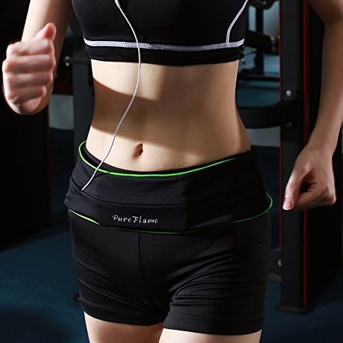 Pure Flame Fitness Running Belt - Runner Waist Pack Suitable for Holding Phones Cards Keys - Great for Exercise Running Hiking Cycling Traveling (Black,4 Sizes)