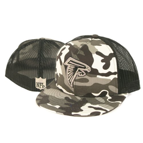 Atlanta Falcons Black/White Camouflage Trucker Style Fitted Flat Bill Baseball Hat (7 1/4)