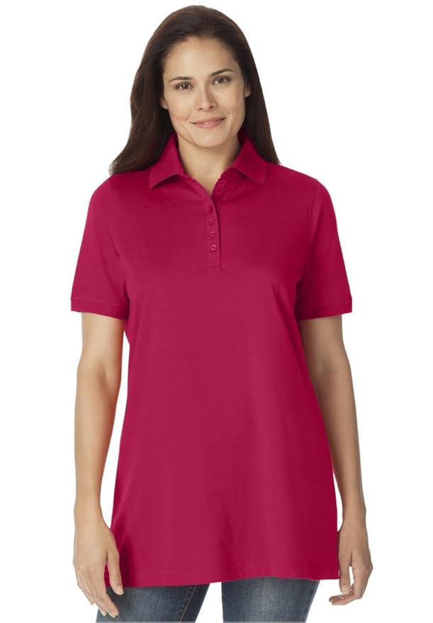 Women's Plus Size Top, Perfect Polo Short-Sleeve T-Shirt at Amazon ...