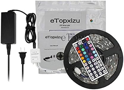 eTopLED (TM)16.4ft 5M Waterproof Flexible strip 300leds Color Changing RGB SMD5050 LED Light Strip Kit RGB 5M +44Key Remote+12V 5A Power Supply