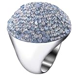 Mushroom Ring, aquamarine/rhodium-plated