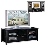 Kathy Ireland Home by Martin Furniture Tribeca Loft 65" Black Wood TV Stand ....