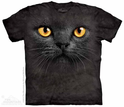 The Mountain Black Cat Face Adult T-shirt