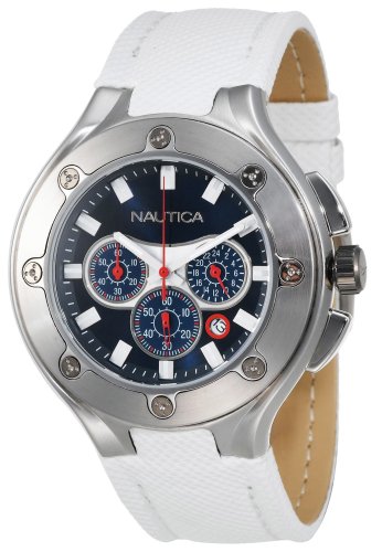 Nautica Men's N25510G NCS-100 White Polyurethane Strap Chronograph Watch