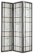 ACME 02254 3-Panel Black Wood Screen