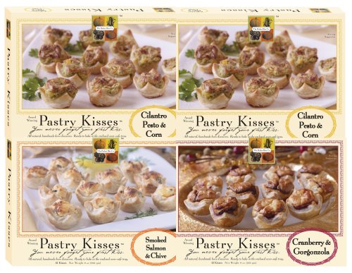 The Perfect Bite Co  Festive Sampler Pack- 2 Cilantro Pesto & Corn Trays, 1 Smoked Salmon & Capers Tray, 1 Cranberry Gorgonzola Tray (Pack of 4)