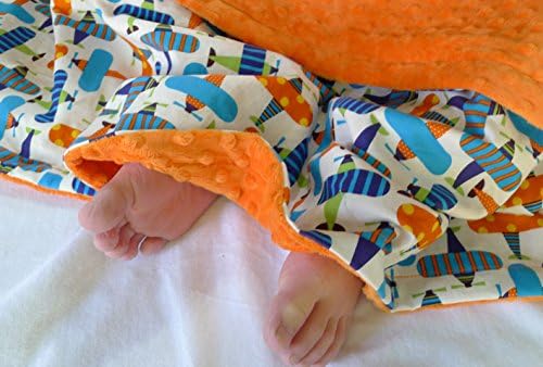 Airplane Baby Blanket -Toddler Blanket - Air Planes - Minky Blanket - Crib Blanket - Organic Cotton Baby Blanket - Baby Boy