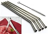 Basily Stainless Steel Drinking Straw - The Perfect Smoothie Straw - Strongest Reusable Drinking Straws You'll Ever Own - Made of Food Grade Stainless Steel Which is Tasteless, Odorless, Does Not Corrode, Non-Allergenic, And Dishwasher Safe