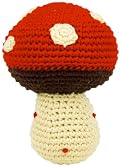 Dandelion Hand Crocheted Pudgy Rattle, Mushroom