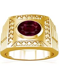 18K Yellow Gold Oval Cut Ruby Solitaire Ring