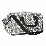FREE SHIP Paris Black White Damask Overnight Duffle Bag