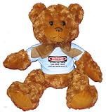 WARNING MY HOCKEY MOM CAN KICK YOUR SOCCER MOM'S BUTT Plush Teddy Bear with BLUE T-Shirt