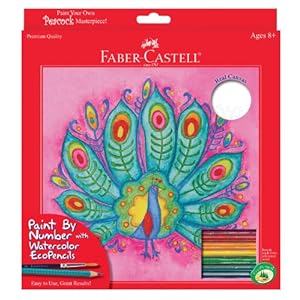 Paint By Number with Watercolor EcoPencils Peacock Paint By Number with Watercolor EcoPencils Peacock