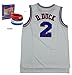 D.Duck 2 Space Jam jersey Basketball Jersey Include Free Themed Wristbands (WHITE, XL)