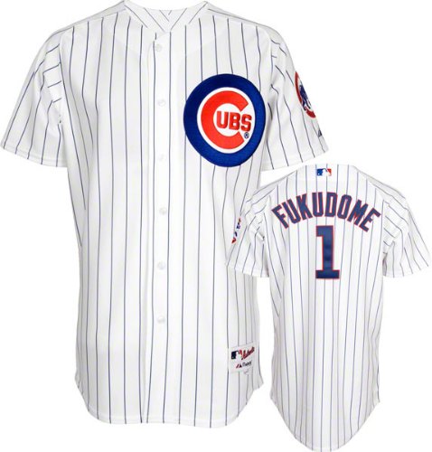Kosuke Fukudome White Majestic MLB Home Royal Authentic Chicago Cubs Jersey