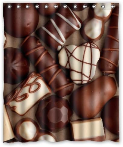 Personalized Delicious Chocolate Shower Curtain, Shower Rings Included 100% Polyester Waterproof 60" x 72"