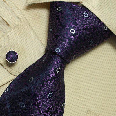 Dark Purple gifts for the groom silk tie cuff links set A1157