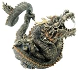 Bronze Resin Chinese Dragon with Crystal Sphere