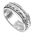 Sterling Silver Ring - Spinner - 8mm Band Width - Sizes: 9-13