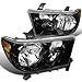 Black Housing Clear Lens JDM Style Headlights Made For 2007-2013 Tundra