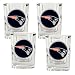 New England Patriots NFL 4pc Square Shot Glass Set