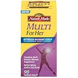 Nature Made Multi For Her Multiple Vitamin and Mineral, 90 Tablets (Pack of 3)