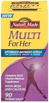 Nature Made Multi For Her Multiple Vitamin and Mineral, 90 Tablets (Pack of 3)