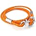 KONOV Mens Womens Braided Leather Bracelet, Anchor Bangle, Orange Silver