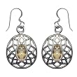 Designer Earrings Silver Citrin Gemstone Jewelry 1.25 inches (erg061)