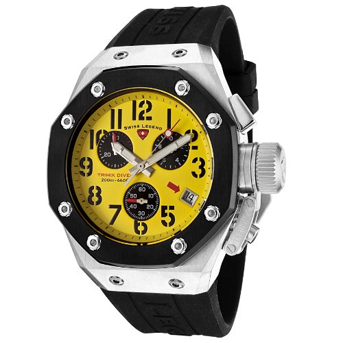 Swiss Legend Men's 10541-07-BB Trimix Diver Collection Chronograph Black Rubber Watch Swiss Legend Men's 10541-07-BB Trimix Diver Collection Chronograph Black Rubber Watch