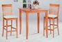 3pc Maple Finish Wood Pub Bar Table 2 Stool Set