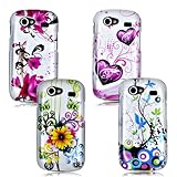 SAMSUNG GOOGLE NEXUS S I9020 FOUR CASE COMBO, FLOWERS, HEARTS, PINK YELLOW  ....