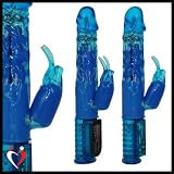 Rabbit Vibrator Wave of Passion Rotating Head Blue