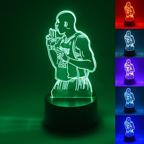 WOlight 3D LED night Lamp,Multi Color Change Button LED Desk Table Light Lamp Bedroom Children Room Decorative Night Light (Kobe Bryant B)